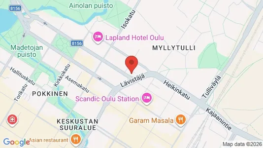 Apartments for rent i Oulu - kort over placeringen