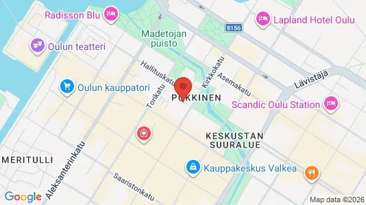 Apartments for rent i Oulu - kort over placeringen