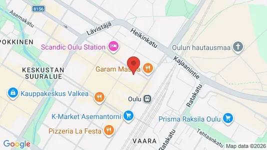 Apartments for rent i Oulu - kort over placeringen