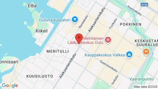 Apartments for rent i Oulu - kort over placeringen