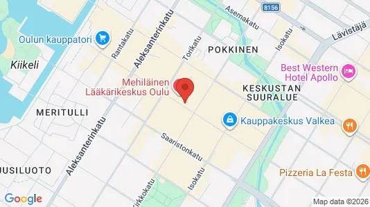 Apartments for rent i Oulu - kort over placeringen