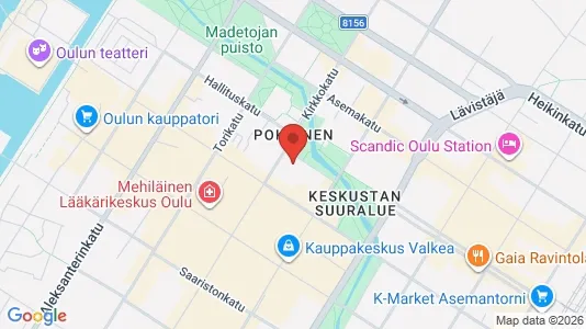 Apartments for rent i Oulu - kort over placeringen