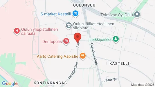 Apartments for rent i Oulu - kort over placeringen