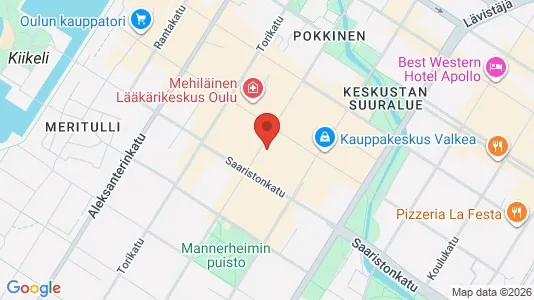 Apartments for rent i Oulu - kort over placeringen