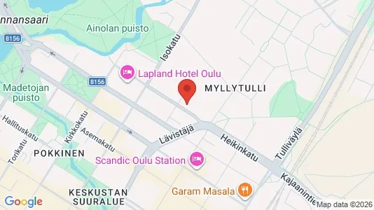 Apartments for rent i Oulu - kort over placeringen