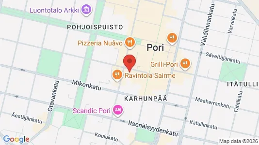 Apartments for rent i Pori - kort over placeringen