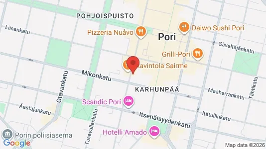 Apartments for rent i Pori - kort over placeringen