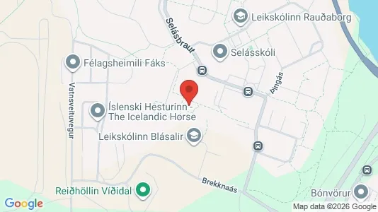 Apartments for rent i Reykjavík Árbær - kort over placeringen