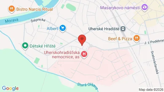 Apartments for rent i Uherské Hradiště - kort over placeringen