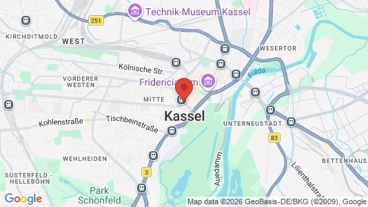 Apartments for rent i Kassel - kort over placeringen