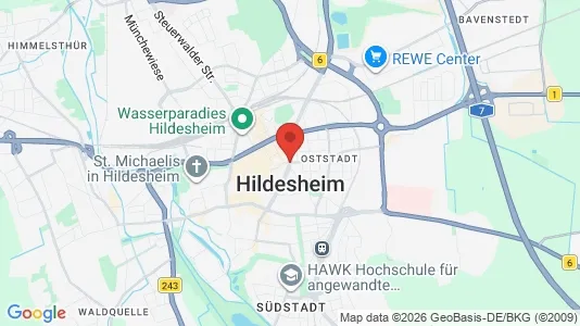 Apartments for rent i Hildesheim - kort over placeringen