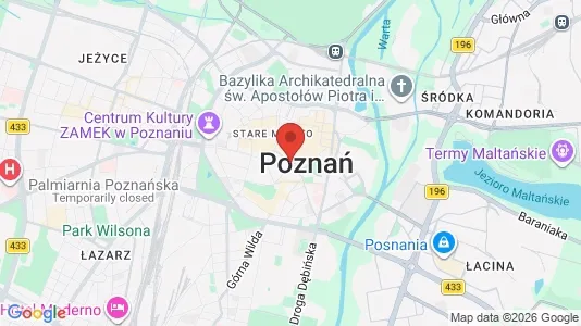 Apartments for rent i Poznań - kort over placeringen