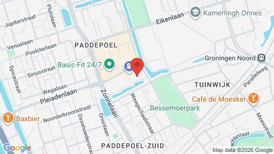 Rooms for rent i Groningen - kort over placeringen