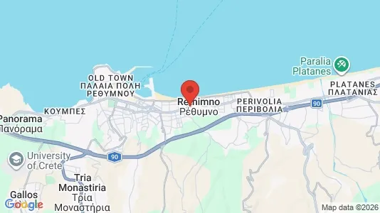 Apartments for rent i Rethymno - kort over placeringen