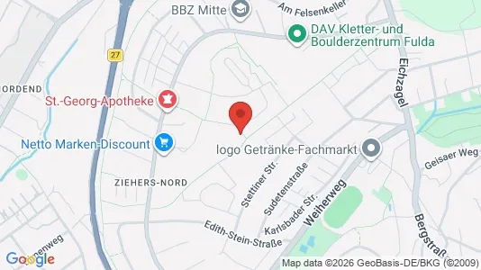 Apartments for rent i Fulda - kort over placeringen