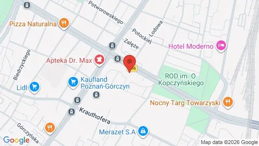 Apartments for rent i Poznań - kort over placeringen