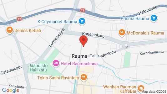 Apartments for rent i Rauma - kort over placeringen