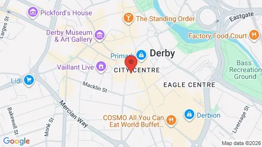 Apartments for rent i Derby - Derbyshire - kort over placeringen