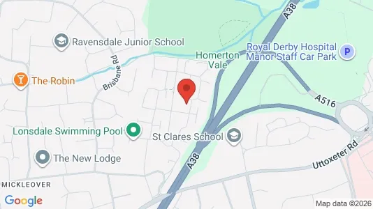 Apartments for rent i Derby - Derbyshire - kort over placeringen