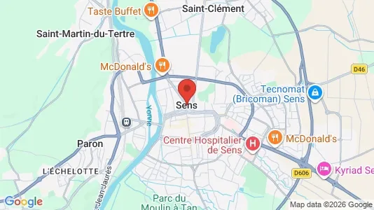 Apartments for rent i Sens - kort over placeringen