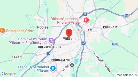 Apartments for rent i Příbram - kort over placeringen