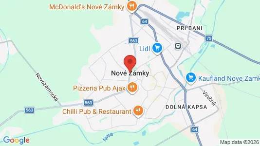 Houses for rent i Nové Zámky - kort over placeringen