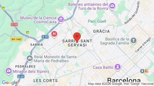 Apartments for rent i Barcelona Sarrià-St. Gervasi - kort over placeringen