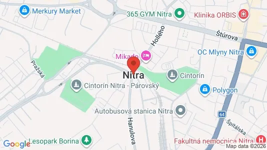 Apartments for rent i Nitra - kort over placeringen