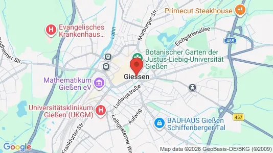 Apartments for rent i Gießen - kort over placeringen