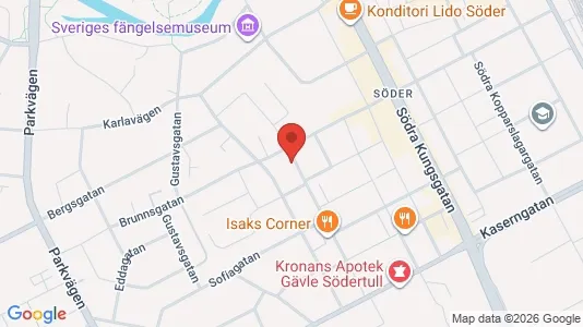 Apartments for rent i Gävle - kort over placeringen