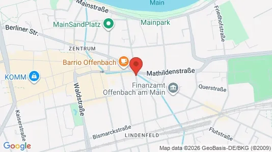 Apartments for rent i Offenbach am Main - kort over placeringen