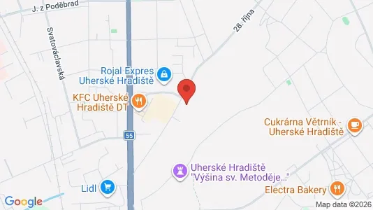Apartments for rent i Uherské Hradiště - kort over placeringen