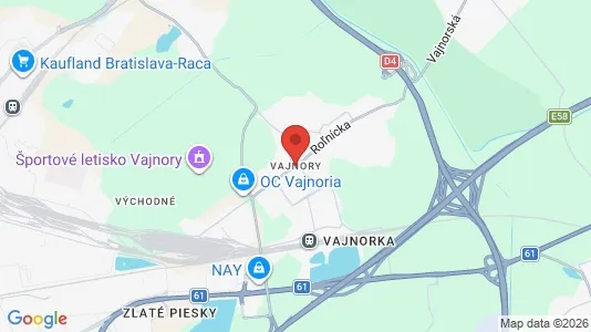 Houses for rent i Bratislava Vajnory - kort over placeringen
