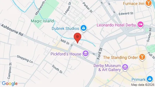 Apartments for rent i Derby - Derbyshire - kort over placeringen