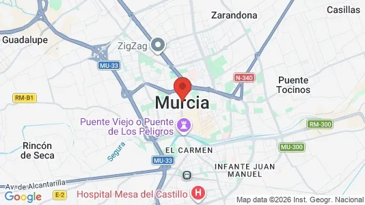 Apartments for rent i Murcia - kort over placeringen