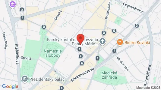 Apartments for rent i Bratislava Staré Mesto - kort over placeringen