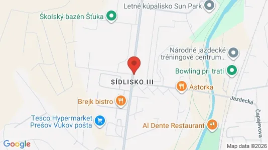 Apartments for rent i Prešov - kort over placeringen