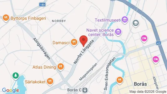 Rooms for rent i Borås - kort over placeringen