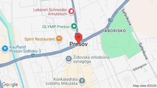 Apartments for rent i Prešov - kort over placeringen