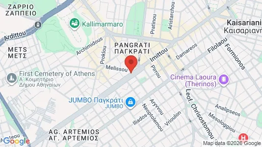 Apartments for rent i Athens Pagrati - kort over placeringen