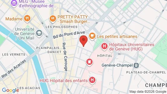 Rooms for rent i Geneva Plainpalais - kort over placeringen