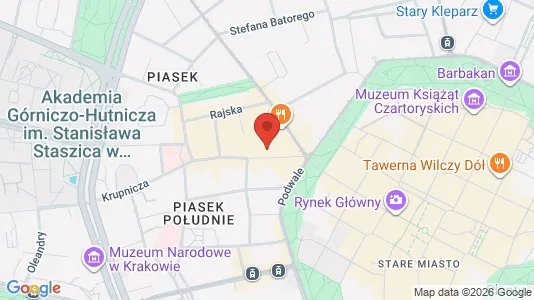 Apartments for rent i Kraków Śródmieście - kort over placeringen