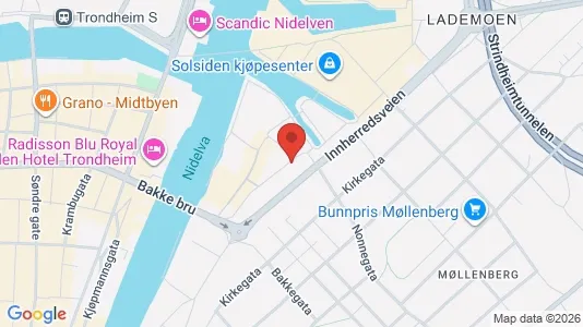 Rooms for rent i Trondheim Østbyen - kort over placeringen