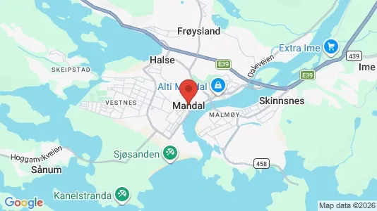 Apartments for rent i Mandal - kort over placeringen