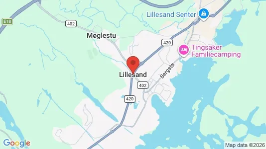 Houses for rent i Lillesand - kort over placeringen