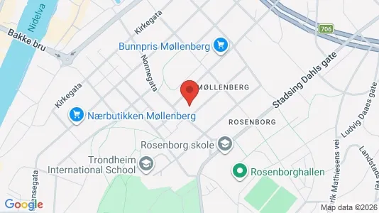 Apartments for rent i Trondheim Østbyen - kort over placeringen