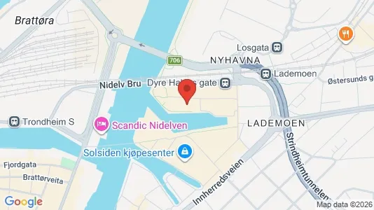 Apartments for rent i Trondheim Østbyen - kort over placeringen