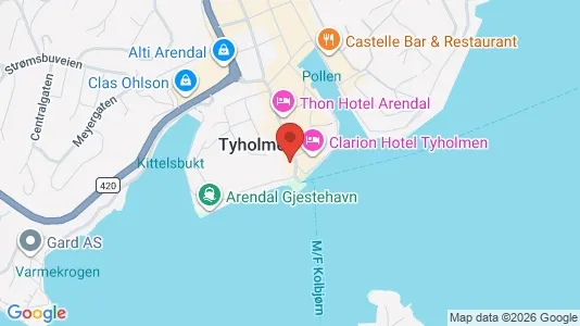 Apartments for rent i Arendal - kort over placeringen