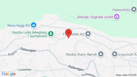 Rooms for rent i Sogndal - kort over placeringen