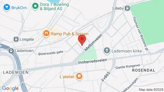 Rooms for rent i Trondheim Østbyen - kort over placeringen